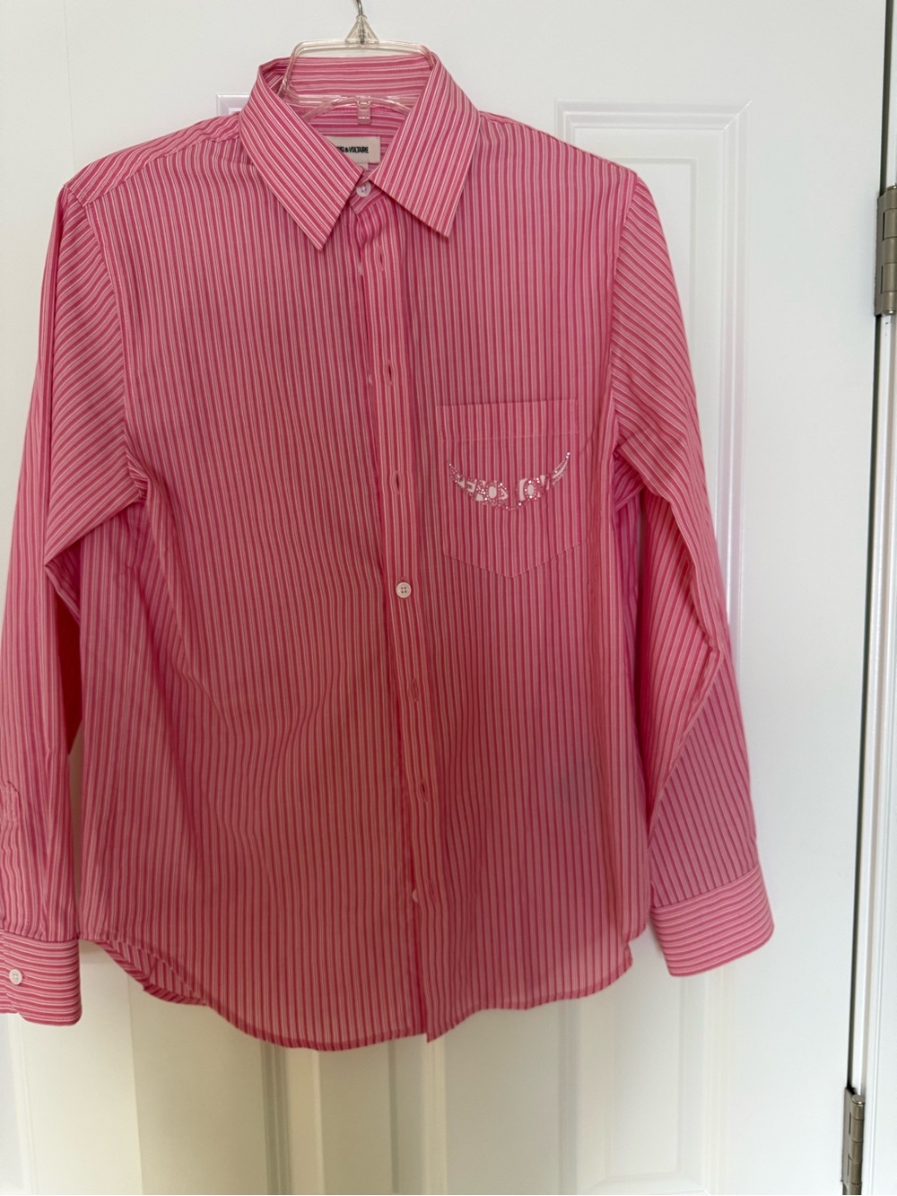 Zadig & Voltaire Pink Striped Kids' Button-Down Shirt